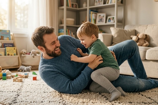 тато грає з дитиною активні ігри виховання роль батька